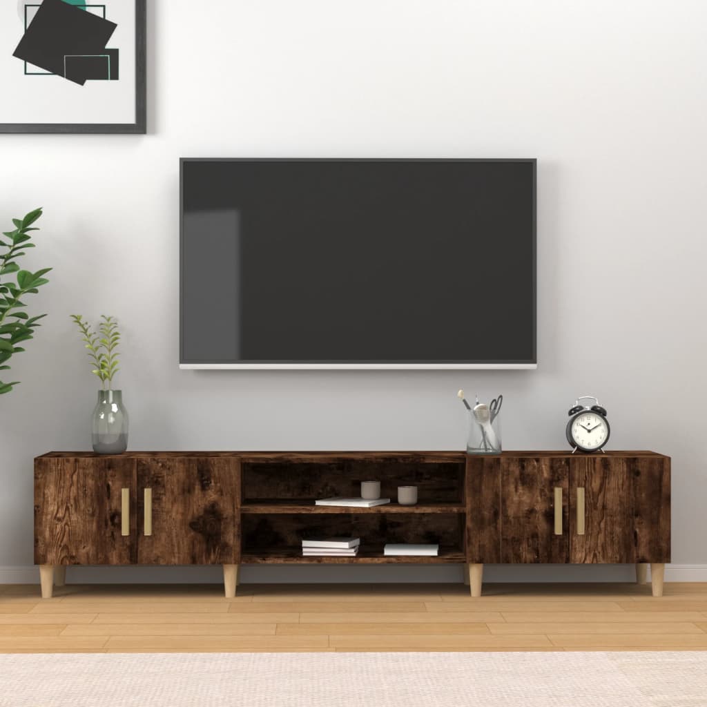vidaXL Tv-meubel 180x31,5x40 cm bewerkt hout gerookt eikenkleurig