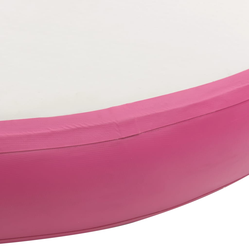 vidaXL Gymnastiekmat met pomp opblaasbaar 100x100x20 cm PVC roze
