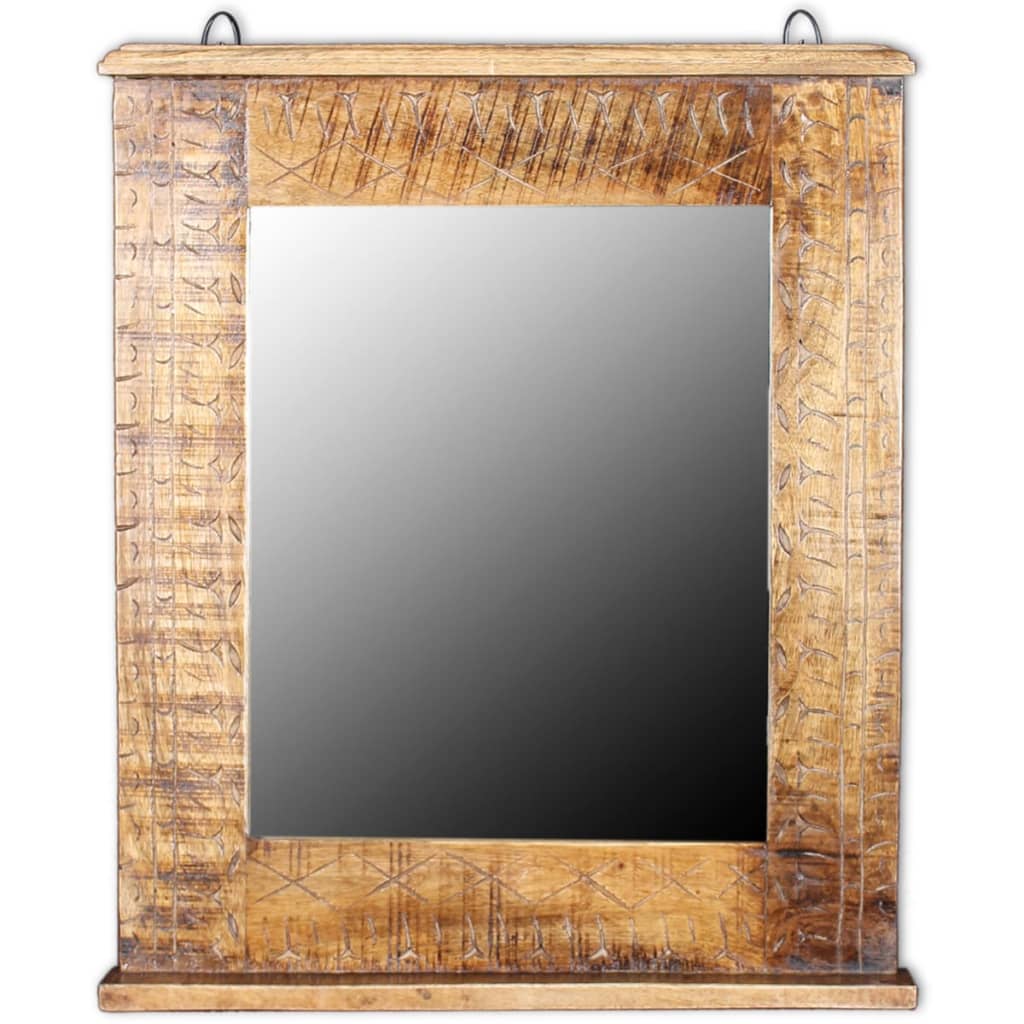 vidaXL Wastafelkast met spiegel massief mangohout