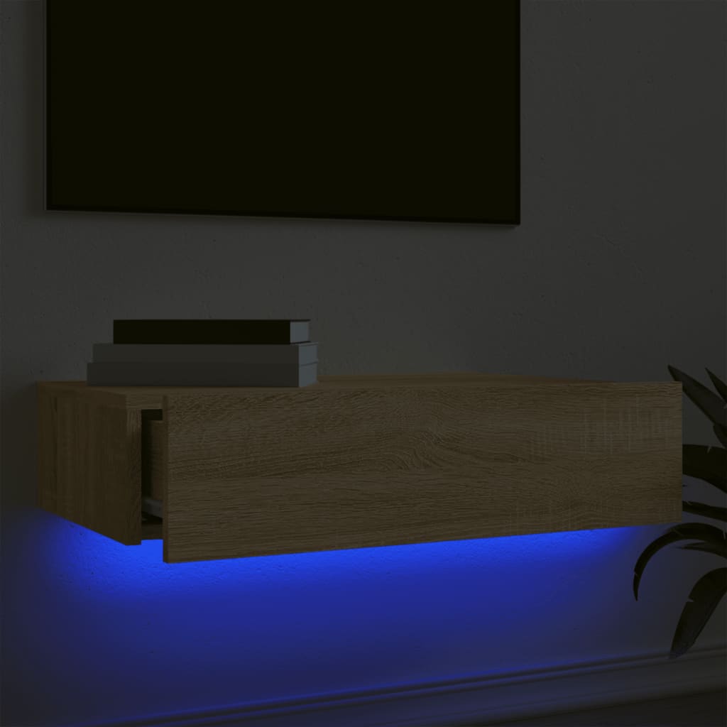 vidaXL Tv-meubel met LED-verlichting 60x35x15,5 cm sonoma eikenkleurig