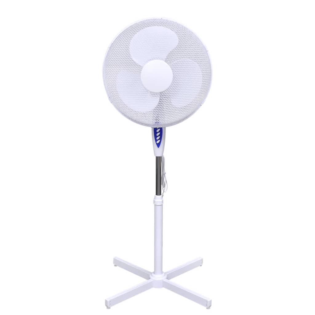 vidaXL Staande ventilator in hoogte / hoek verstelbaar 60 W Wit
