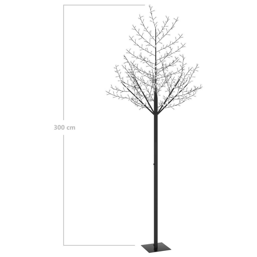 vidaXL Kerstboom 600 LED's warmwit licht kersenbloesem 300 cm