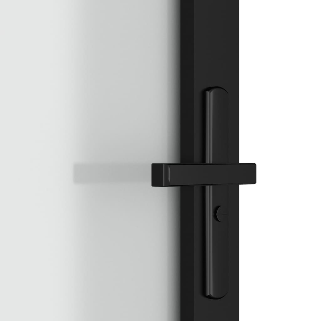 vidaXL Binnendeur 102,5x201,5 cm matglas en aluminium zwart