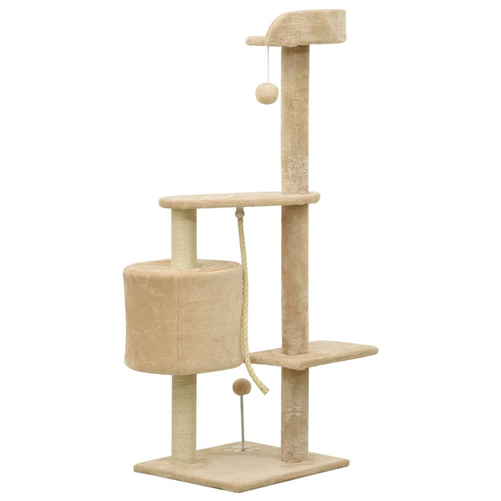 vidaXL Kattenmeubel met sisal krabpalen 120 cm beige