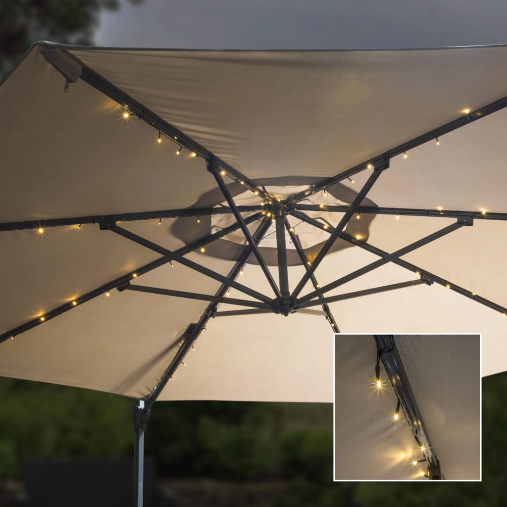 HI Parasol lichtslinger solar LED 130 cm kopen? | vidaXL.nl
