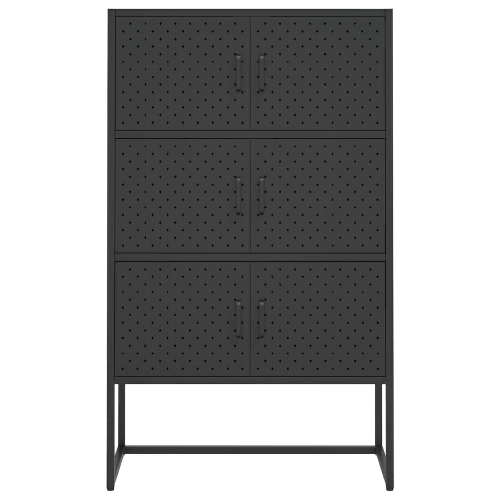vidaXL Hoge kast 80x35x135 cm staal zwart