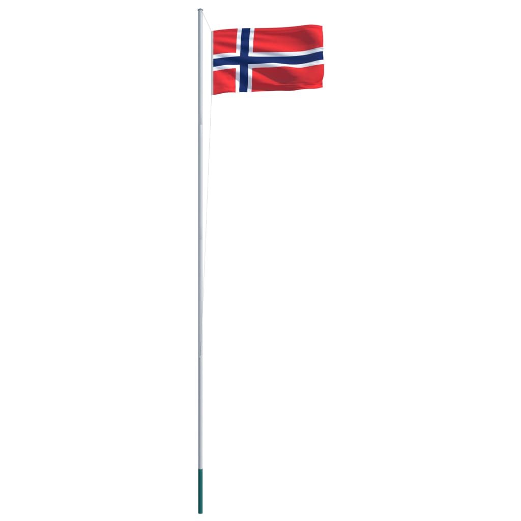 vidaXL Vlag met vlaggenmast Noorwegen 6,2 m aluminium