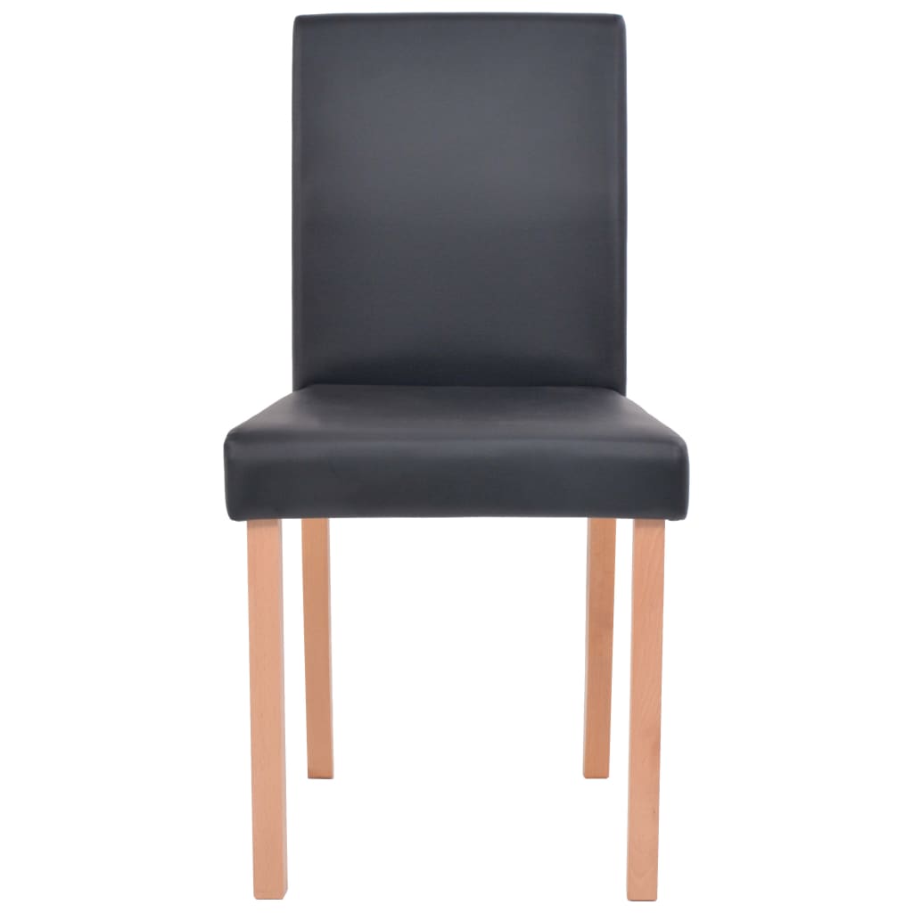 vidaXL Eettafel met stoelen kunstleer en eiken zwart 5 st
