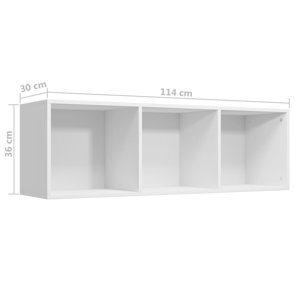 vidaXL Boekenkast/tv-meubel 36x30x114 cm bewerkt hout wit