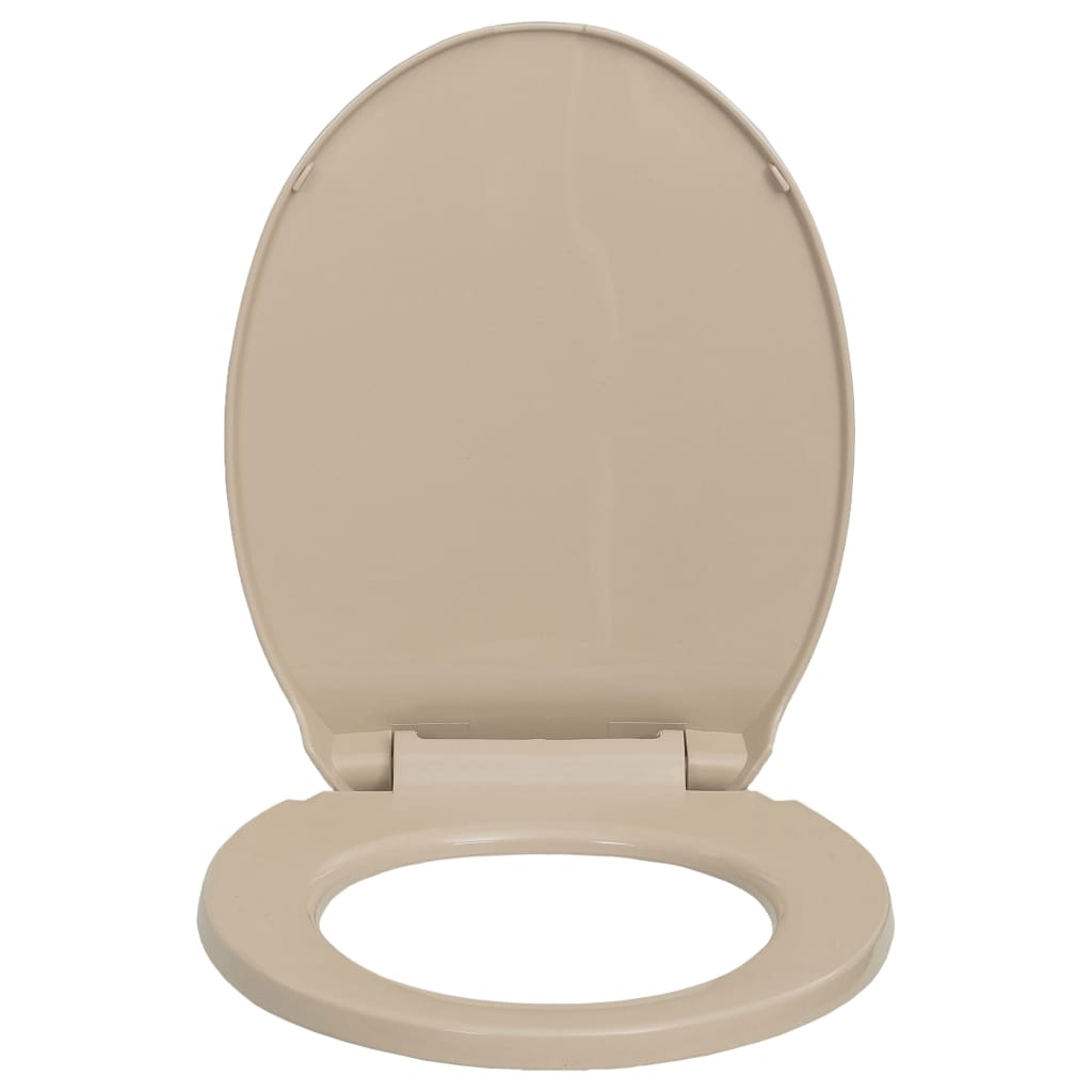 vidaXL Toiletbril soft-close en quick-release ovaal beige
