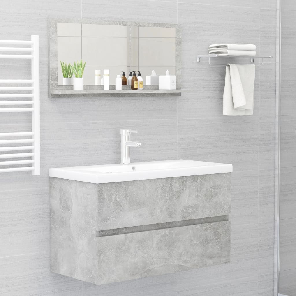 vidaXL Badkamerspiegel 80x10,5x37 cm spaanplaat betongrijs
