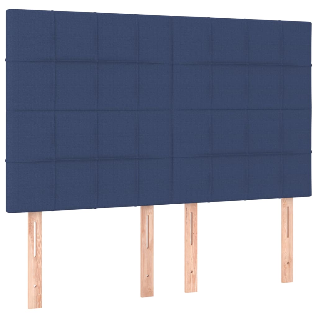 vidaXL Boxspring met matras en LED stof blauw 140x190 cm