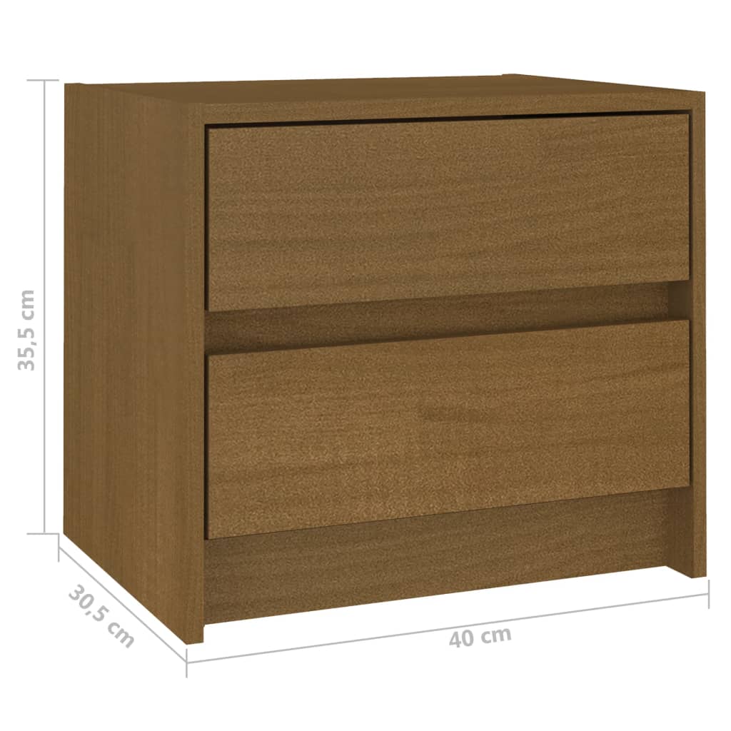 vidaXL Nachtkastje 40x30,5x35,5 cm massief grenenhout honingbruin
