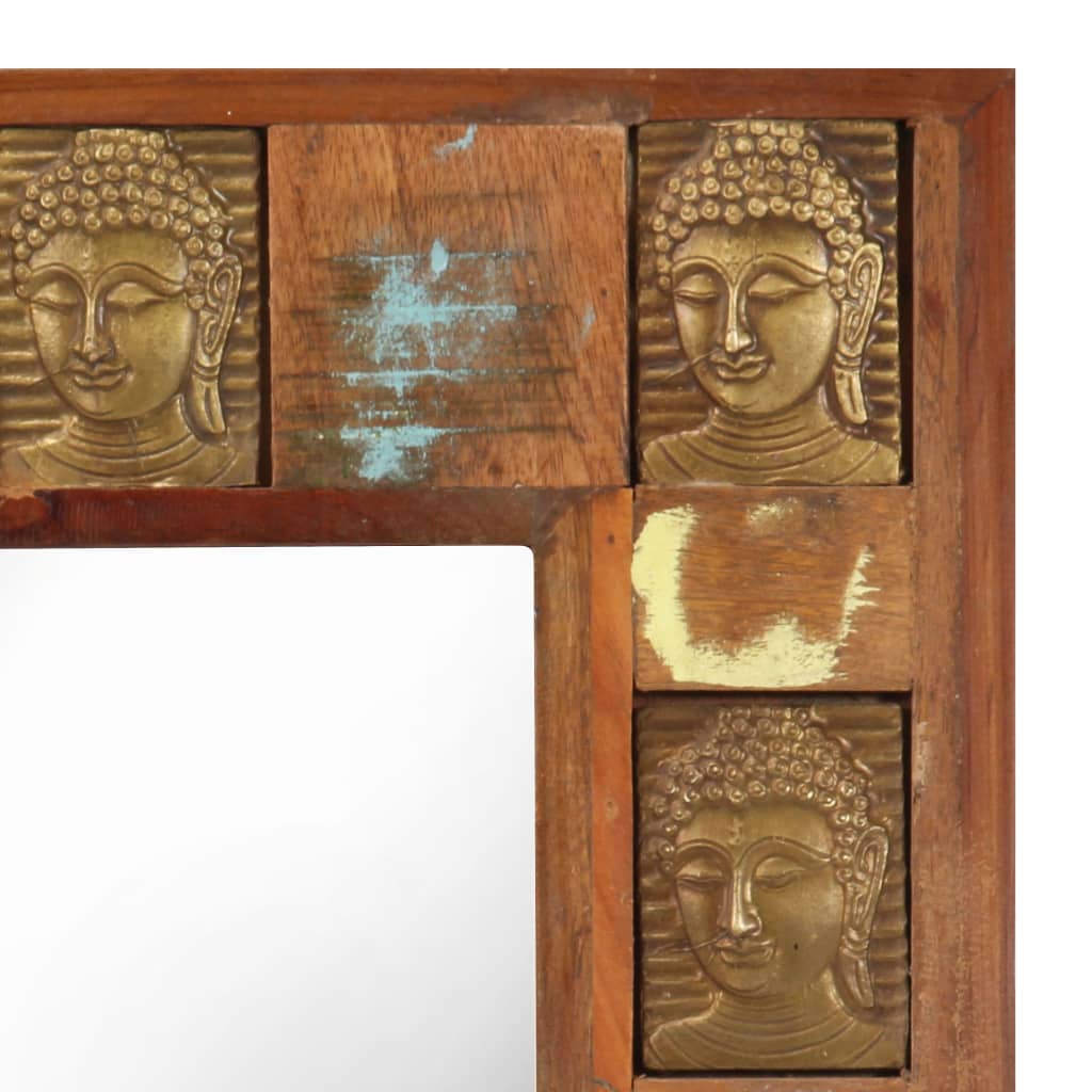 vidaXL Spiegel boeddha 50x80 cm massief gerecycled hout