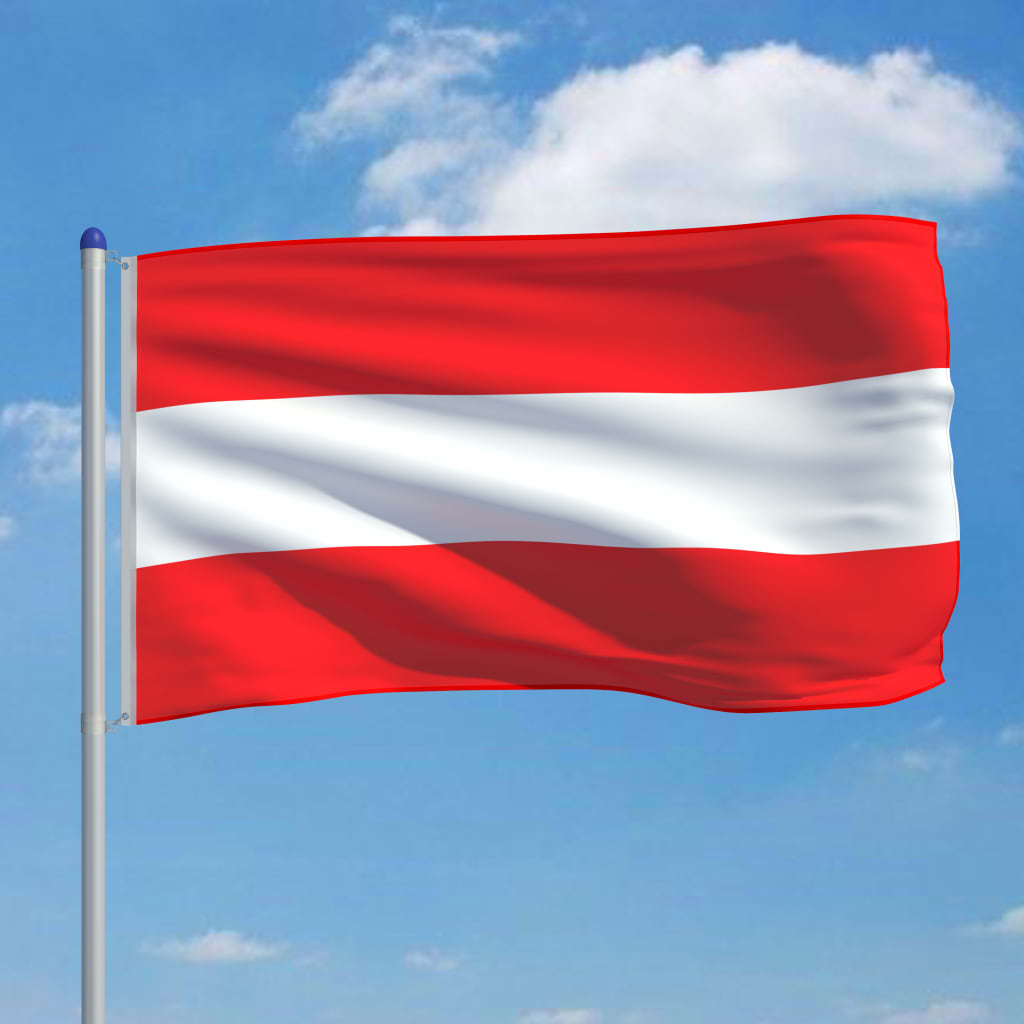 vidaXL Vlag met vlaggenmast Oostenrijk 6 m aluminium