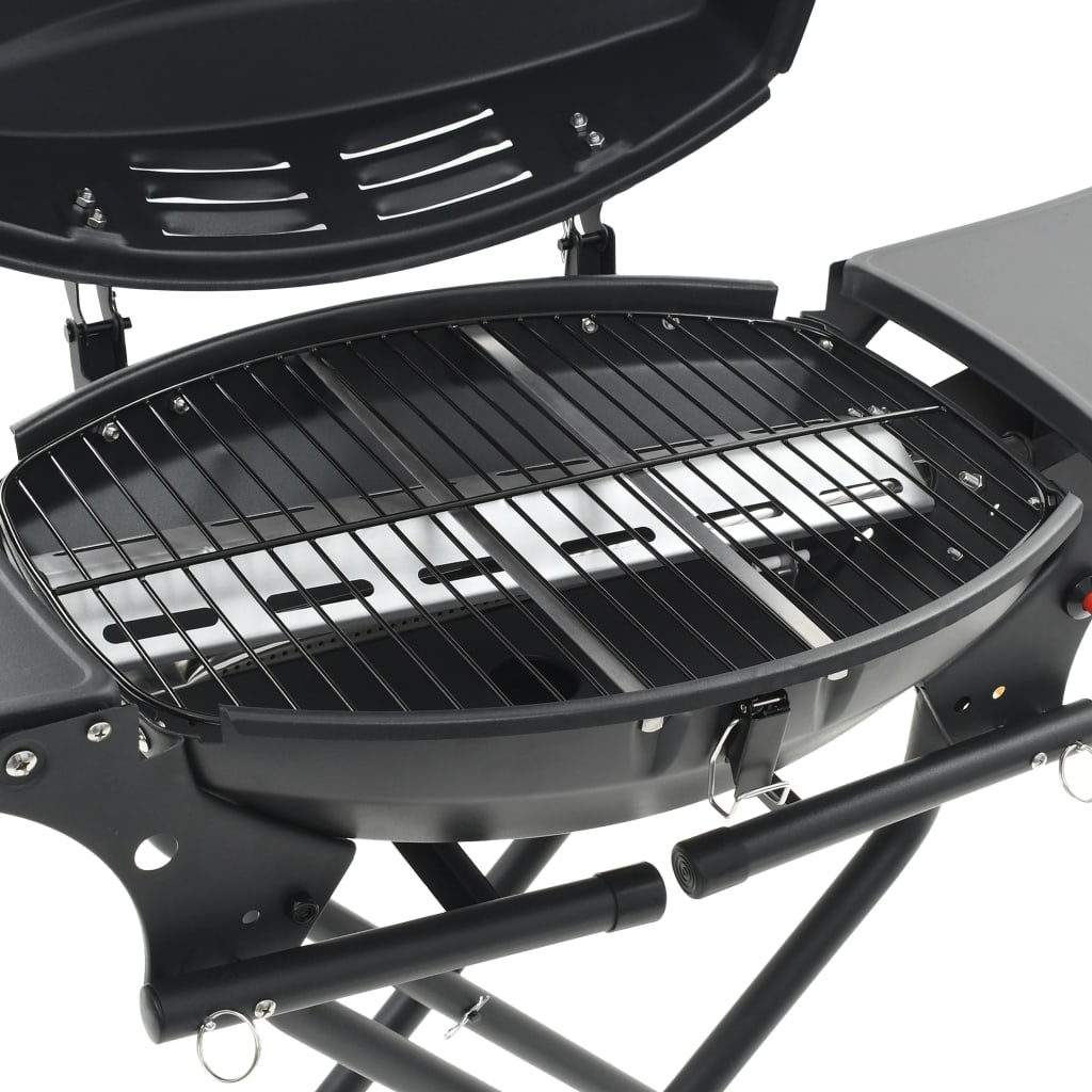 vidaXL Gasbarbecue met kookzone draagbaar zwart