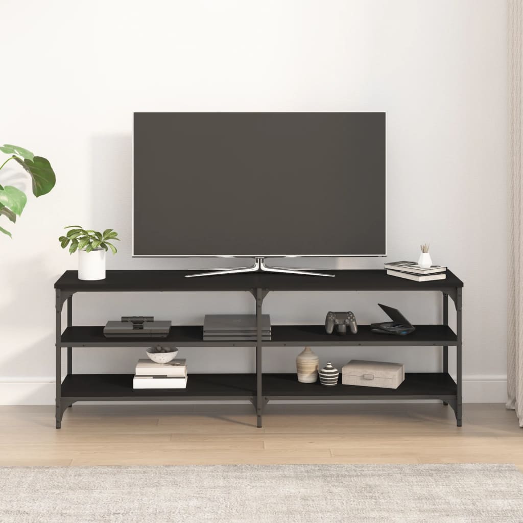 vidaXL Tv-meubel 140x30x50 cm bewerkt hout zwart