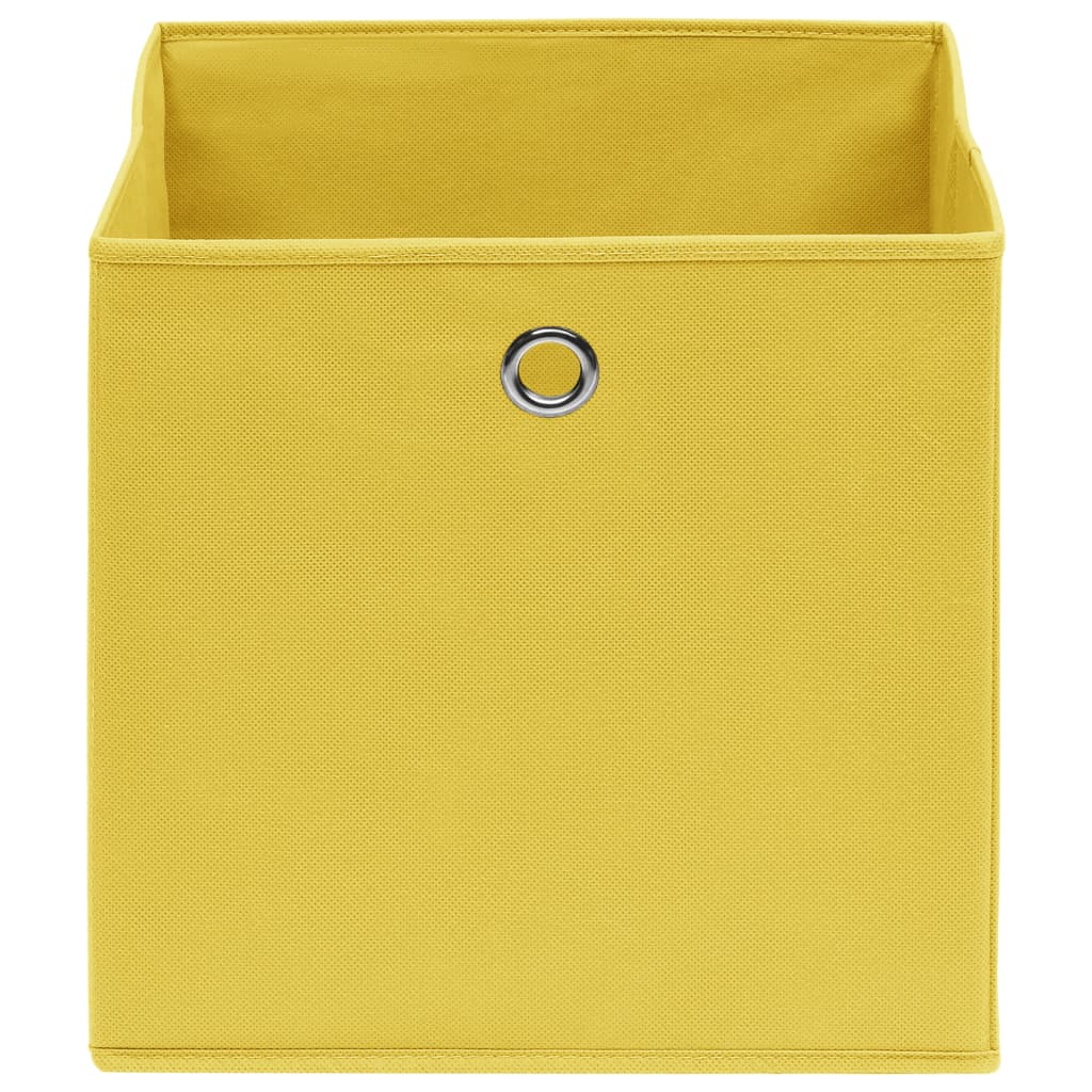 vidaXL Opbergboxen 10 st 28x28x28 cm nonwoven stof geel