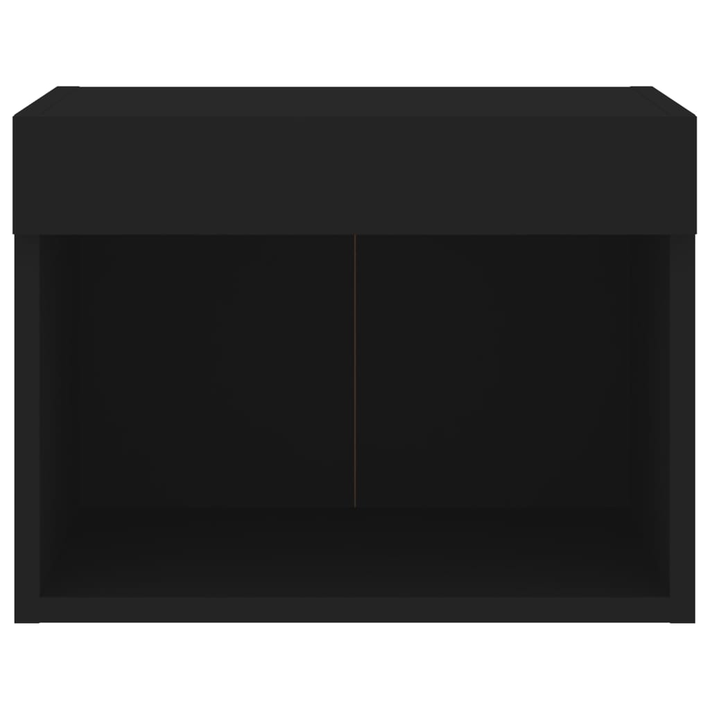 vidaXL Nachtkastje met LED's wandgemonteerd zwart