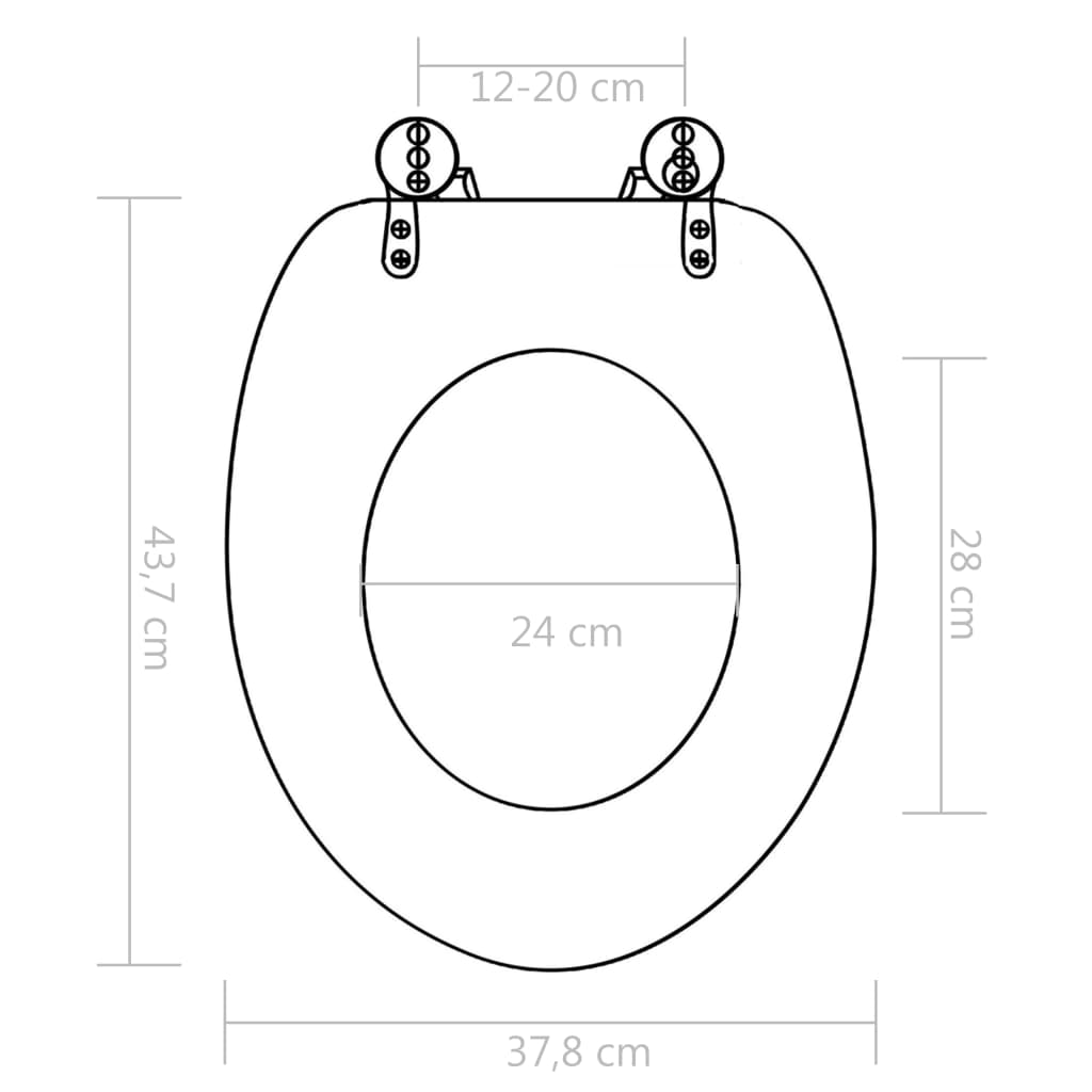 vidaXL Toiletbril met soft-close deksel kiezelstenen MDF