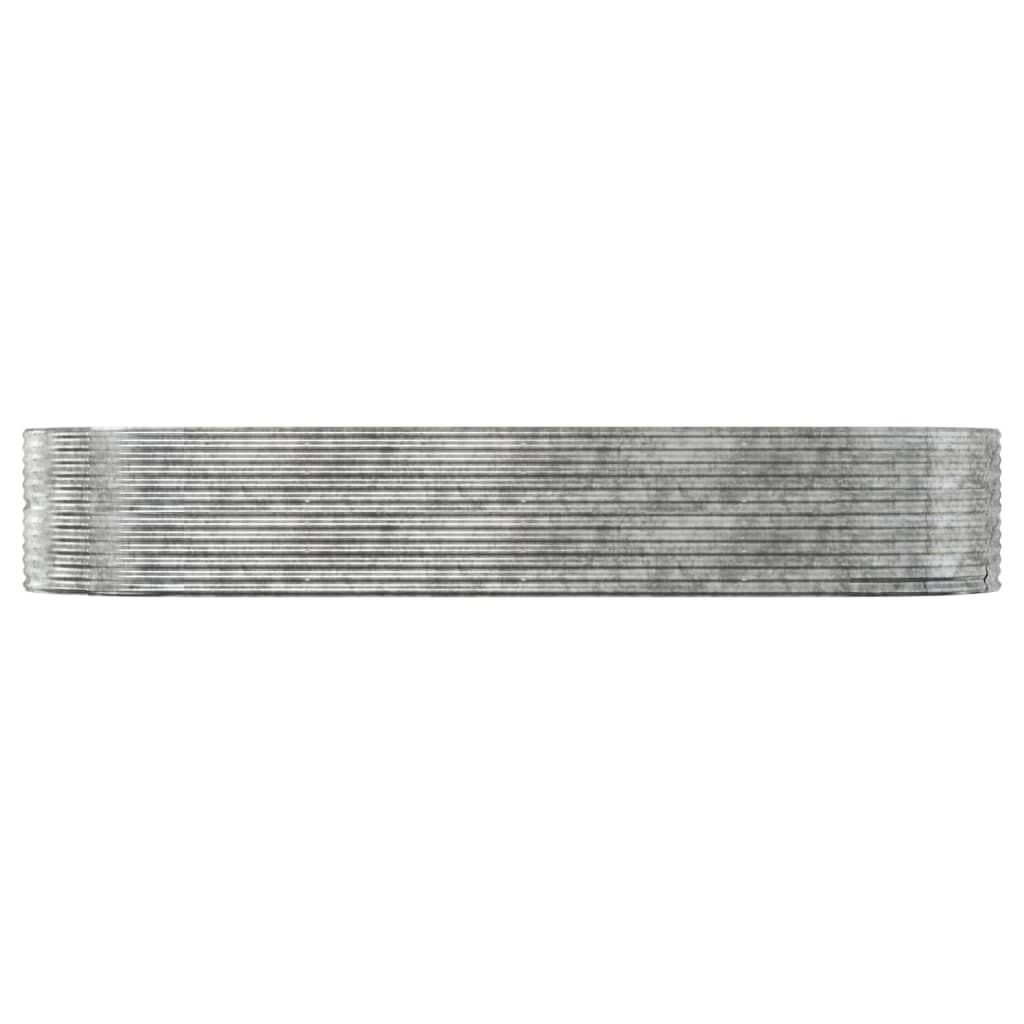 vidaXL Plantenbak 367x140x68 cm gepoedercoat staal zilverkleurig