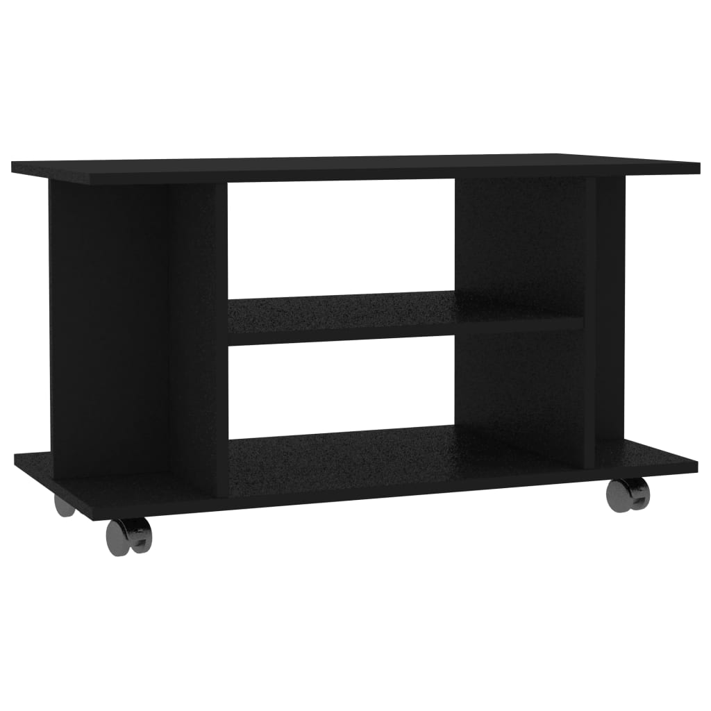 vidaXL Tv-meubel met wieltjes 80x40x45 cm bewerkt hout zwart