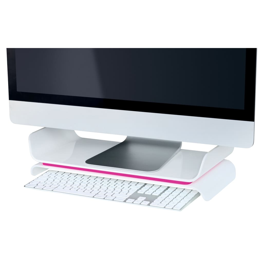 Leitz Monitorstandaard Ergo WOW verstelbaar roze en wit