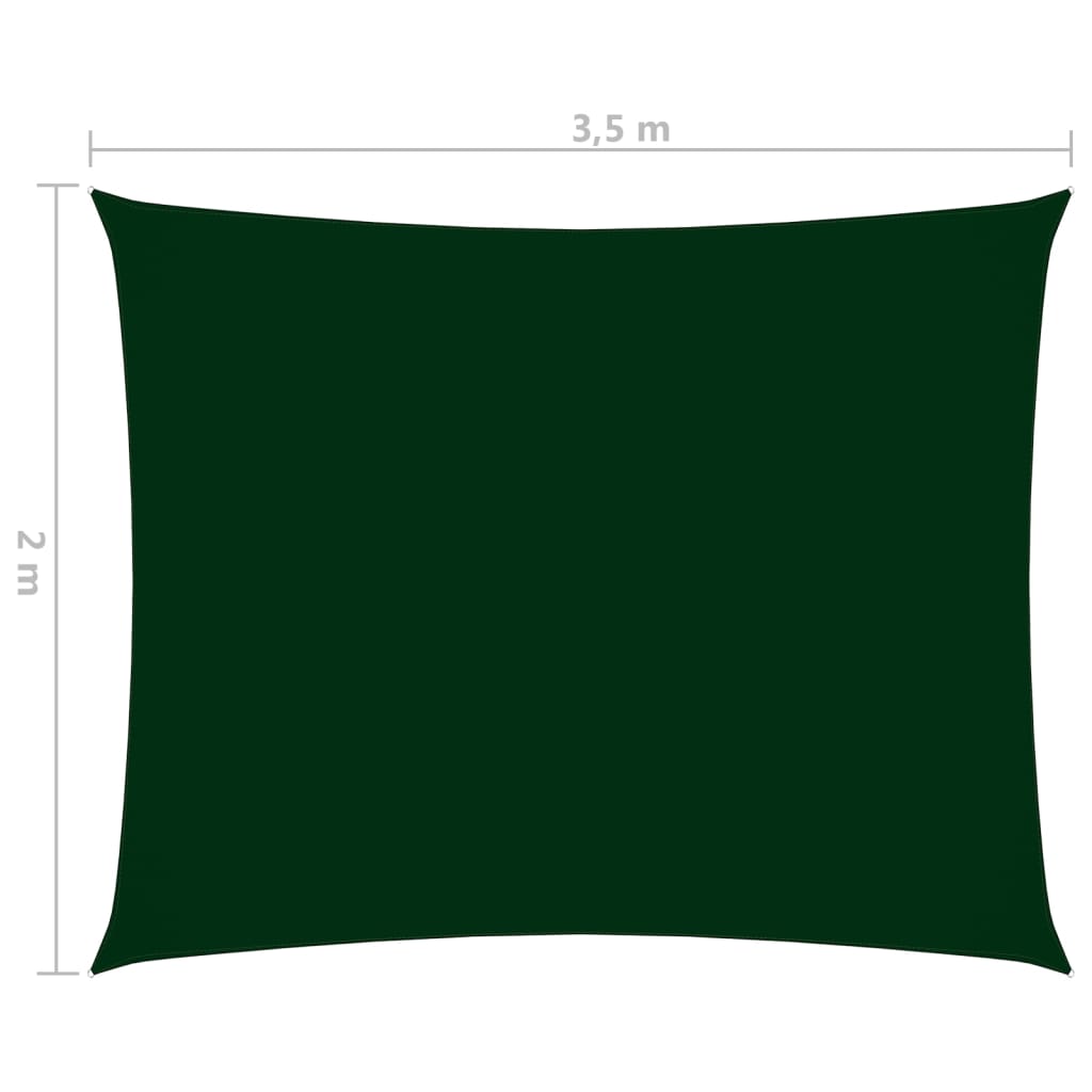 vidaXL Zonnescherm rechthoekig 2x3,5 m oxford stof donkergroen