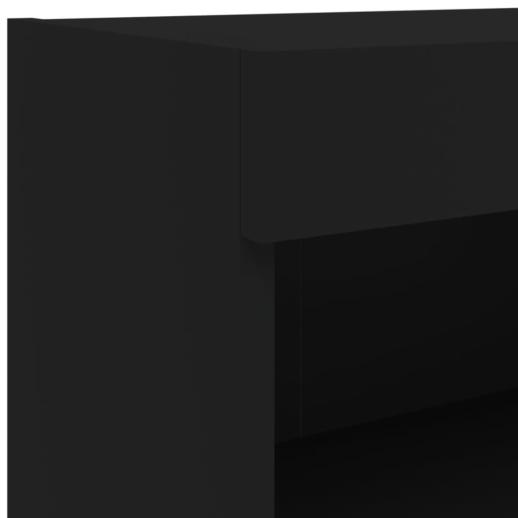 vidaXL 6-delige Tv-wandmeubelset met LED-verlichting zwart