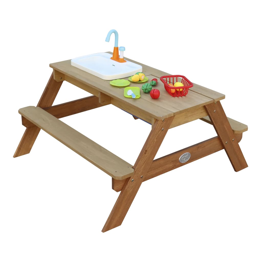 AXI Zand- en waterpicknicktafel Emily met speelkeuken bruin