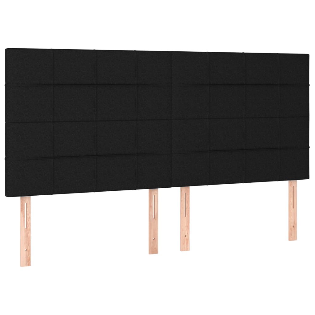 vidaXL Hoofdbord LED 180x5x118/128 cm stof zwart
