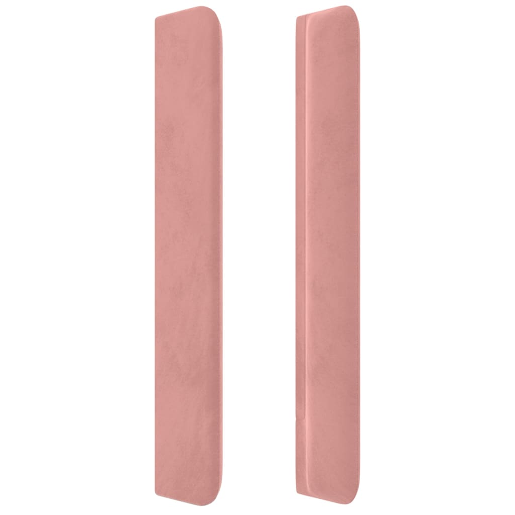 vidaXL Hoofdbord met randen 183x16x118/128 cm fluweel roze