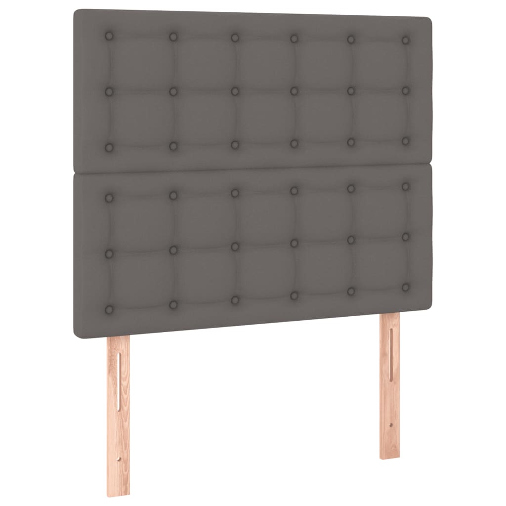 vidaXL Bedframe met hoofdbord kunstleer grijs 120x200 cm