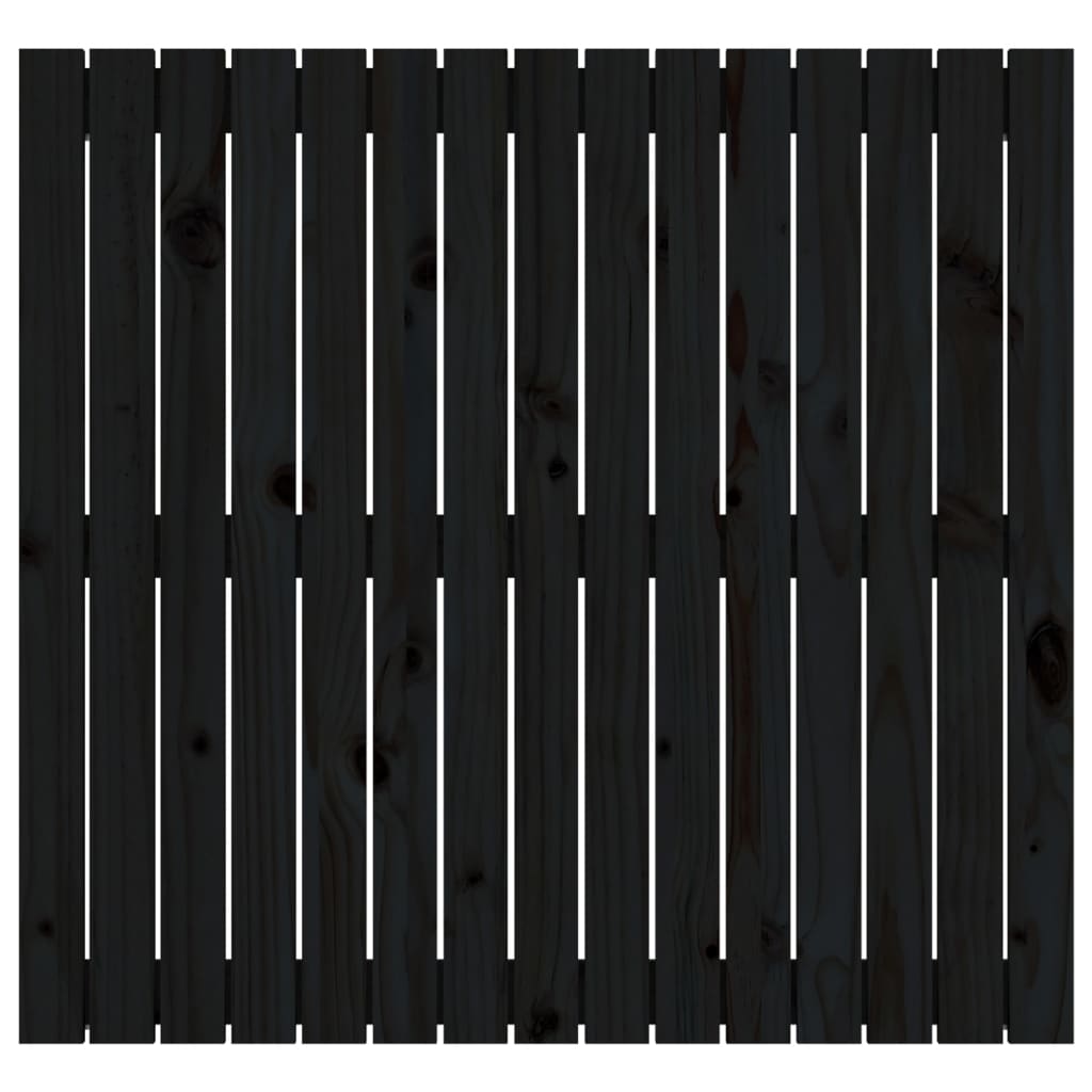 vidaXL Wandhoofdbord 95,5x3x90 cm massief grenenhout zwart