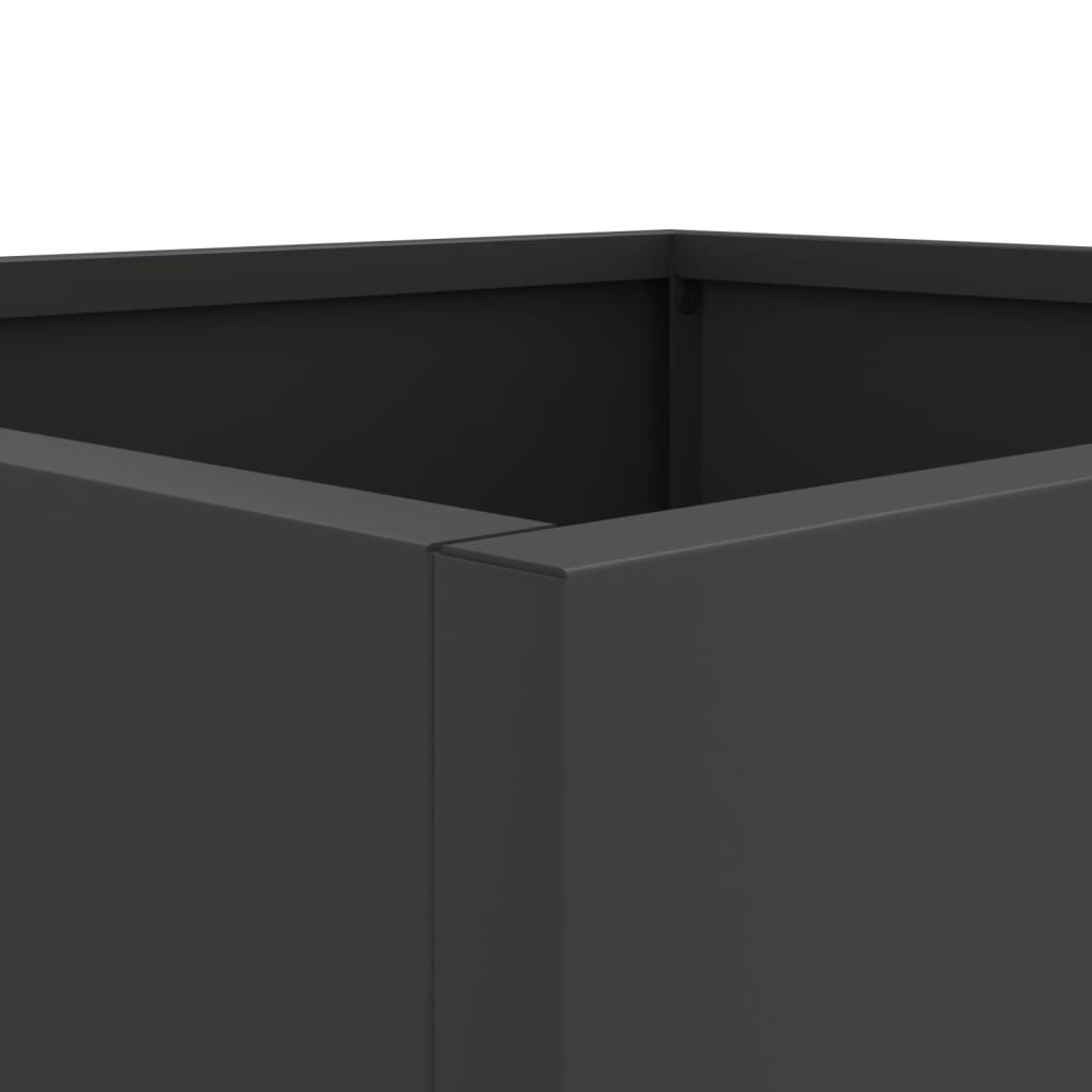 vidaXL Plantenbak 32x27,5x75 cm koudgewalst staal zwart