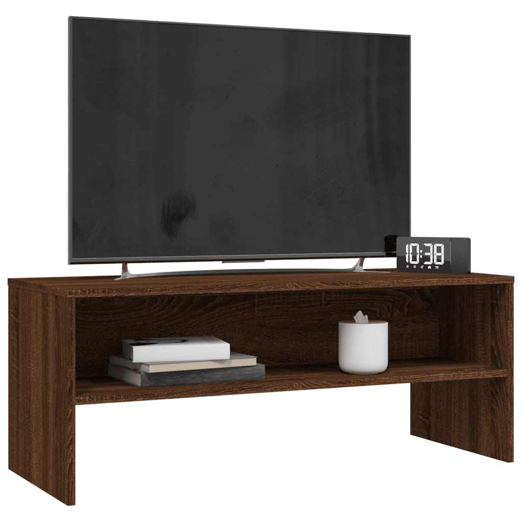 vidaXL Tv-meubel 100x40x40 cm bewerkt hout bruin eikenkleur