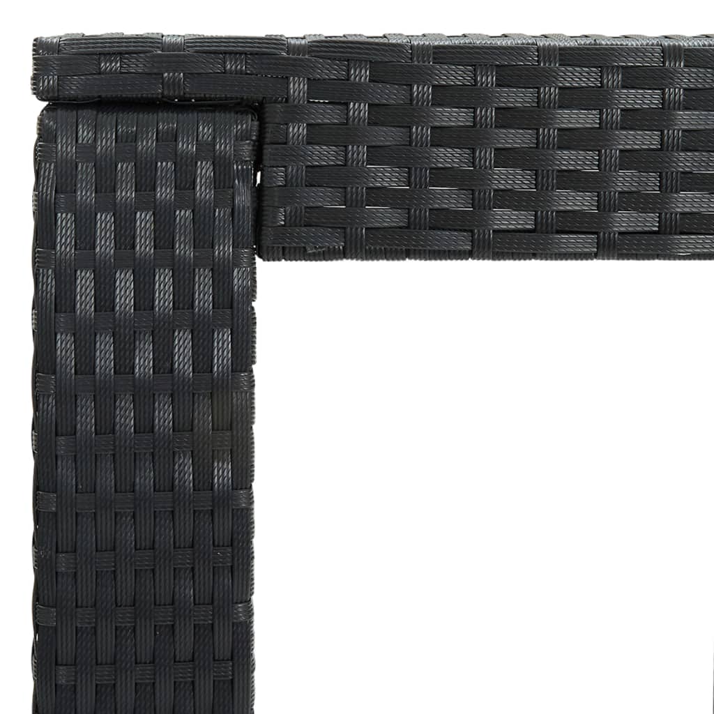 vidaXL 3-delige Tuinbarset met armleuningen poly rattan zwart
