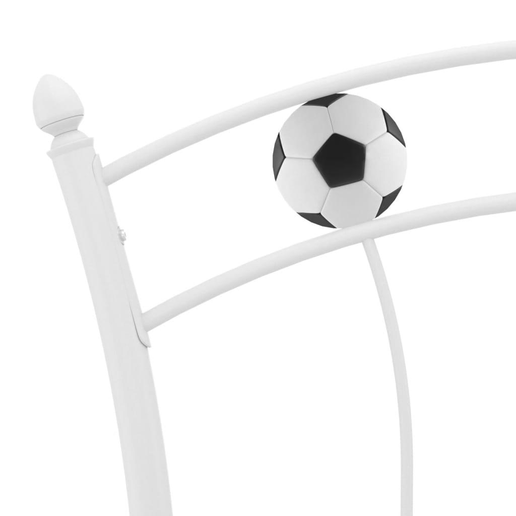 vidaXL Bedframe met voetbaldesign metaal wit 90x200 cm