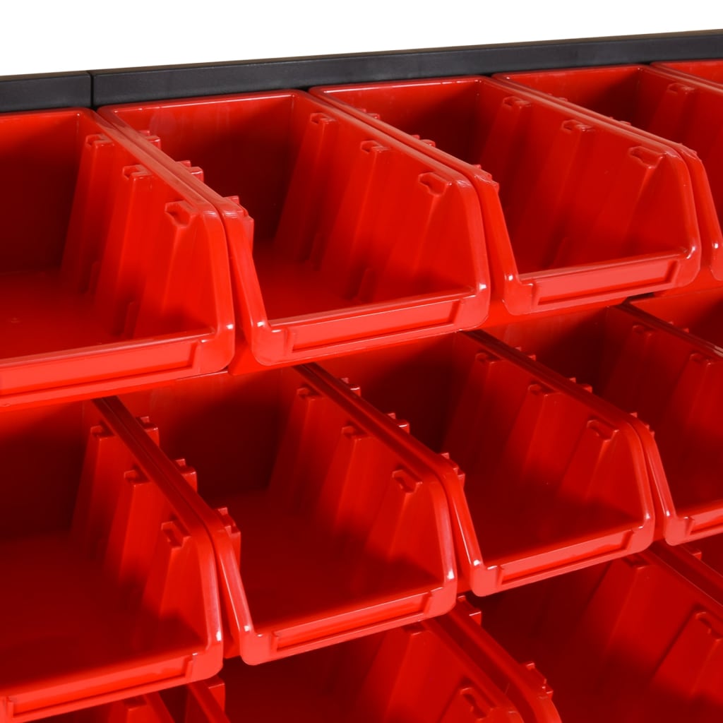 vidaXL 30-delige Sorteersysteemset 77x39 cm polypropeen rood en zwart