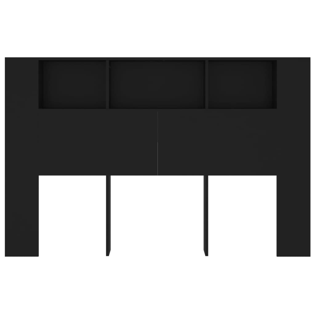 vidaXL Hoofdbordkast 160x18,5x104,5 cm zwart