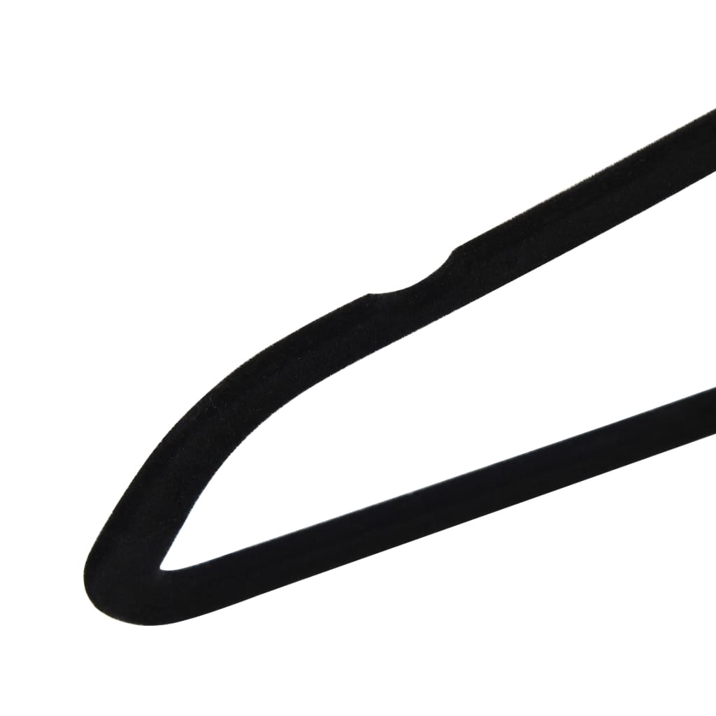 vidaXL 50-delige Kledinghangerset anti-slip fluweel zwart