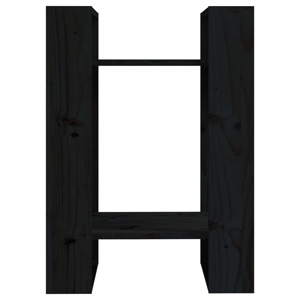 vidaXL Boekenkast/kamerscherm 41x35x57 cm massief grenenhout zwart