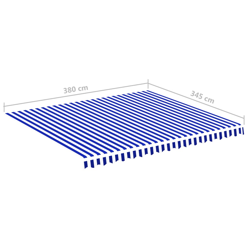 vidaXL Vervangingsdoek voor luifel 4x3,5 m blauw en wit