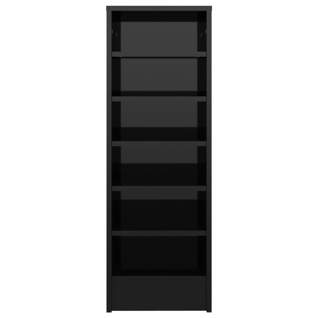 vidaXL Schoenenkast 31,5x35x90 cm spaanplaat hoogglans zwart