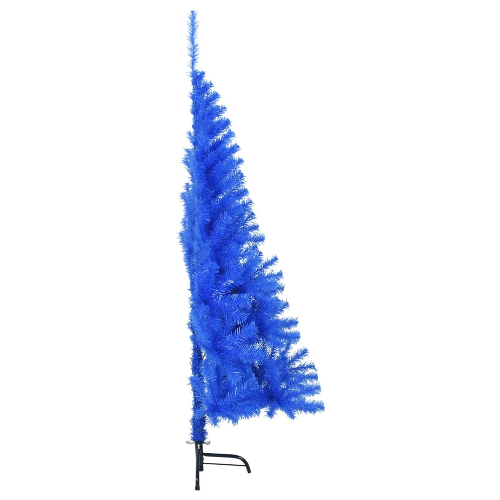 vidaXL Kunstkerstboom met standaard half 150 cm PVC blauw
