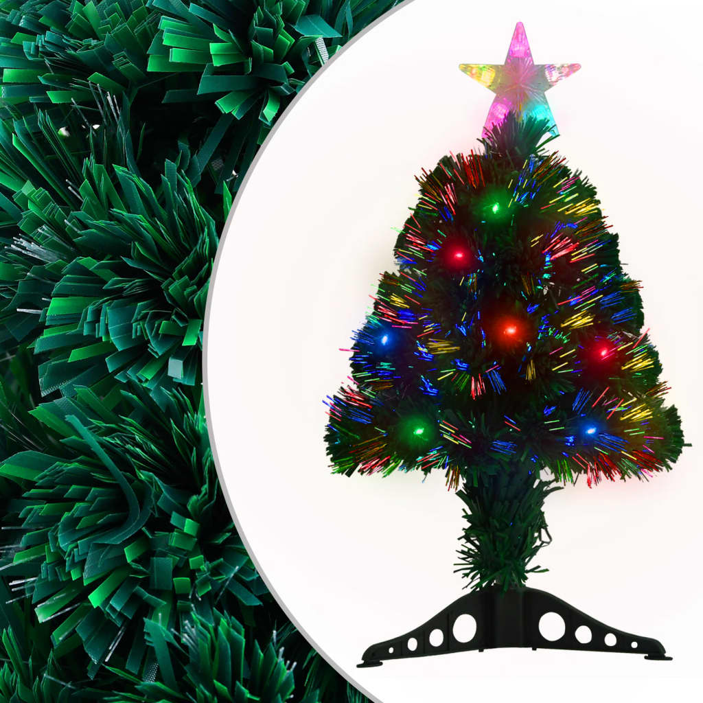 vidaXL Kerstboom met LED en standaard 64 cm glasvezel