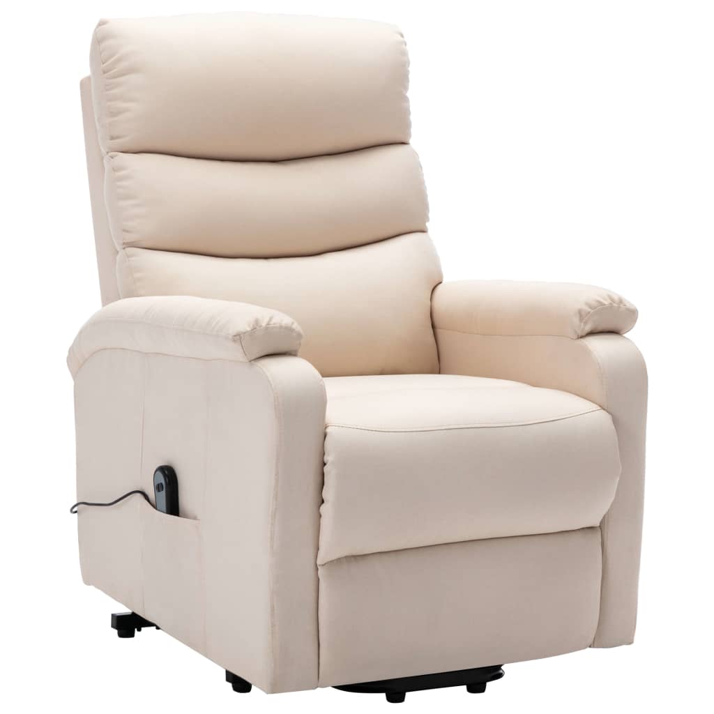 vidaXL Sta-op-stoel stof crèmekleurig