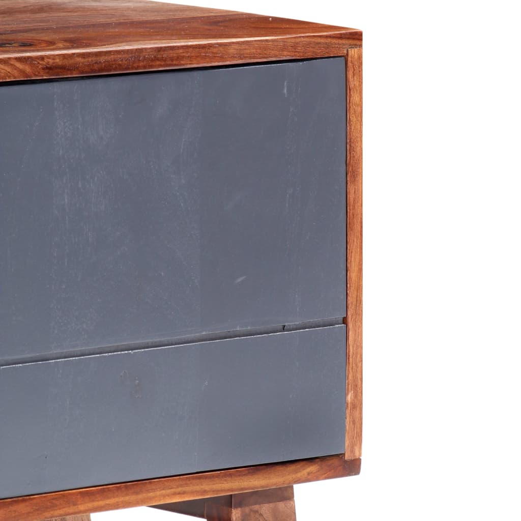 vidaXL Tv-meubel 140x30x45 cm massief sheeshamhout grijs