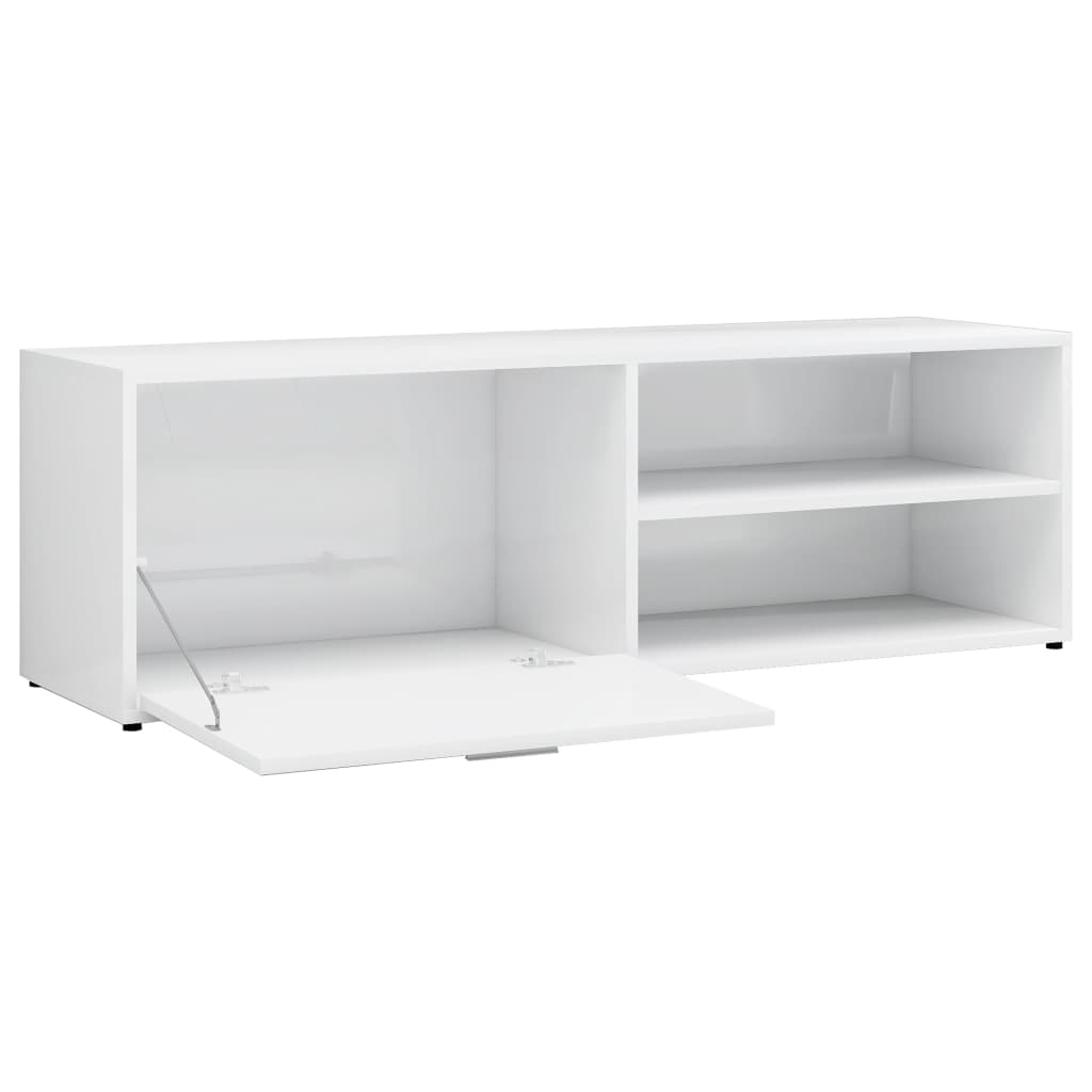 vidaXL Tv-meubel 120x34x37 cm bewerkt hout hoogglans wit