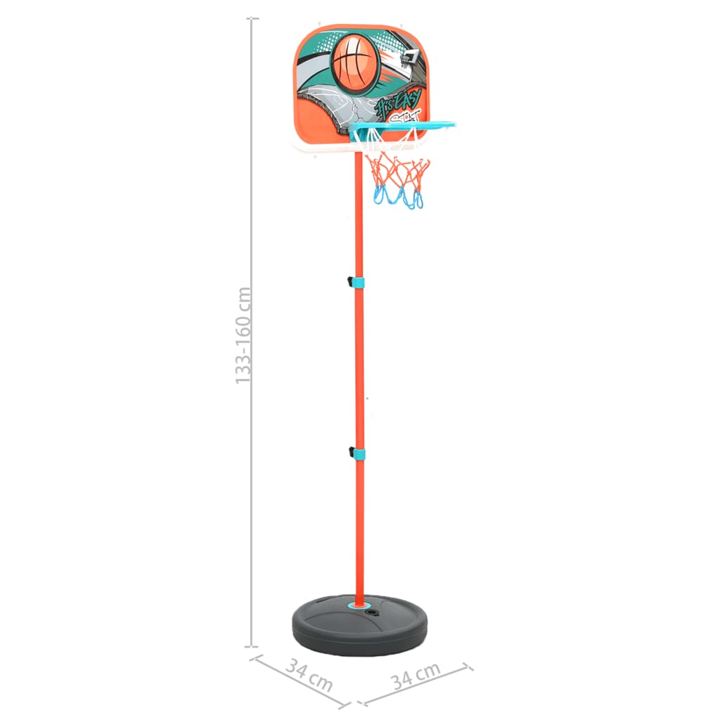 vidaXL Basketbalset draagbaar verstelbaar 133-160 cm